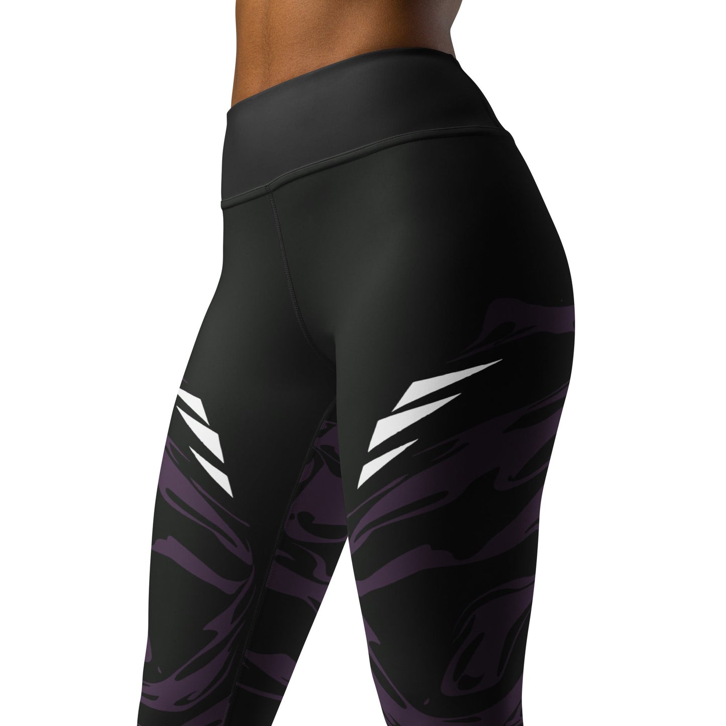 Black & Purple Camo Yoga Leggings: Hypnotic Comfort for Your Flowful Practice