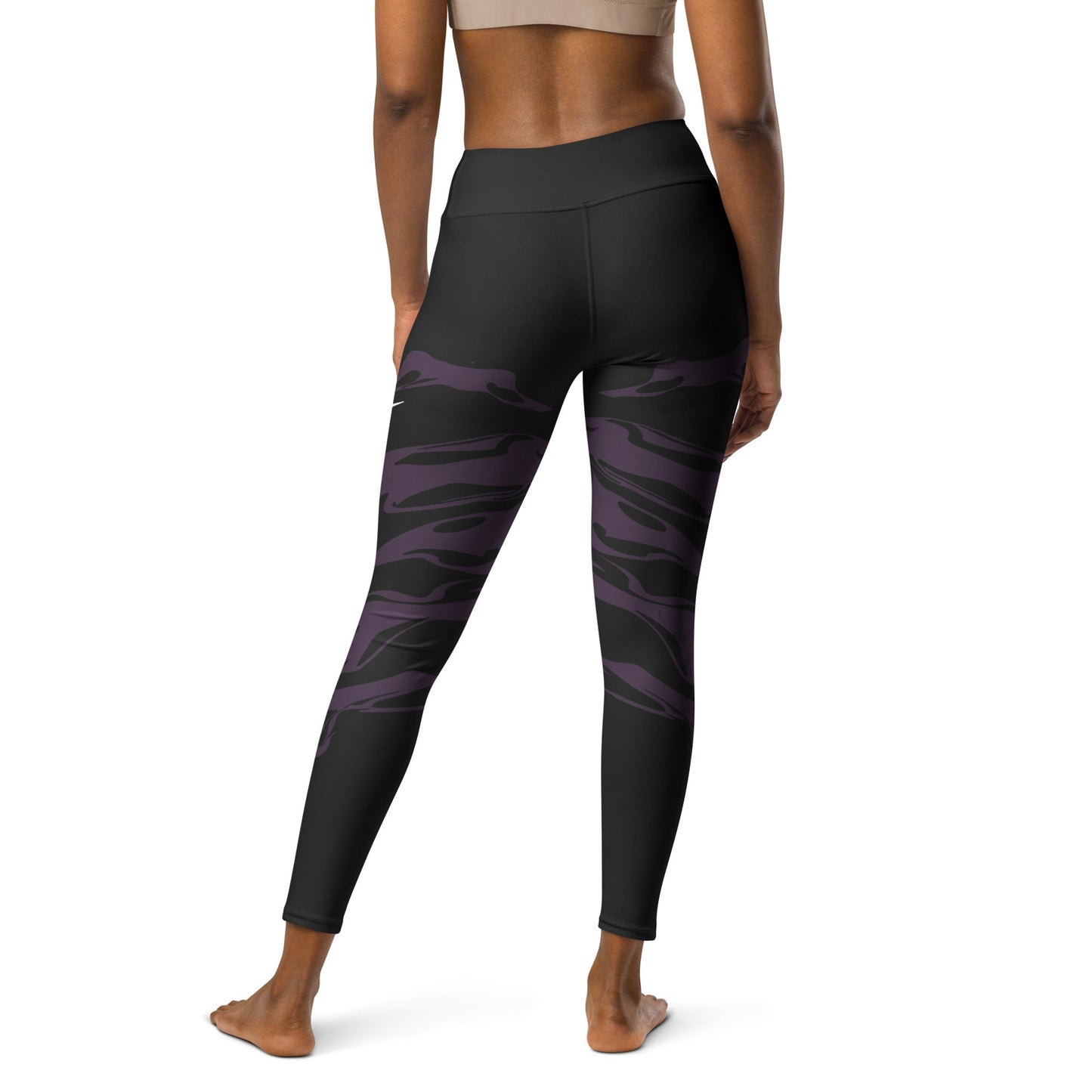 Black & Purple Camo Yoga Leggings: Hypnotic Comfort for Your Flowful Practice