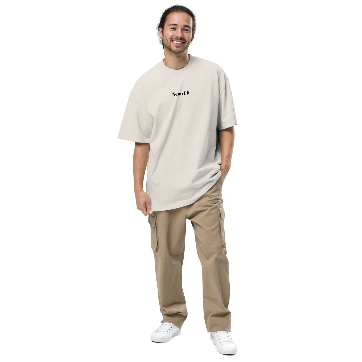 Oversized faded t-shirt - Faded Bone / S