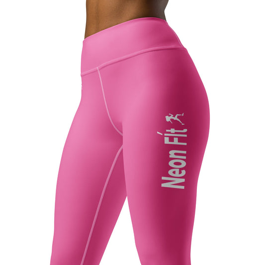 Radiant in Pink: Elevate Your Yoga Experience with Vibrant Pink Yoga Leggings - XS